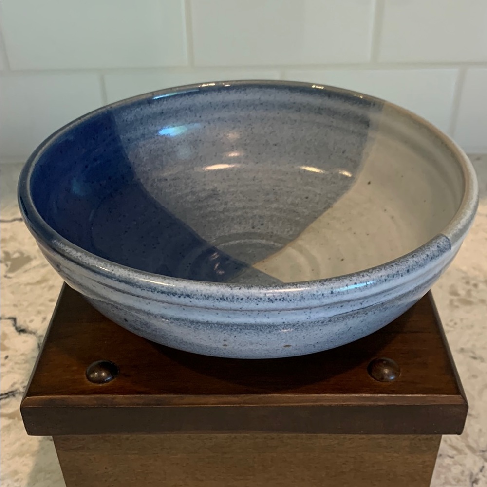 Blue and Gray Handmade Pottery Bowl
